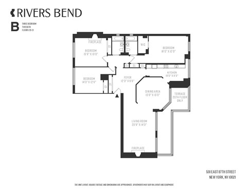 Floor plan for 3 beds, 2 baths